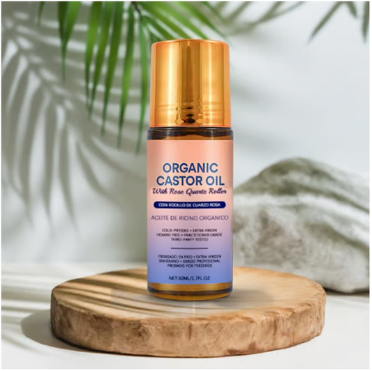 Organic Golden Castor Oil Roll-On with Rose Quartz