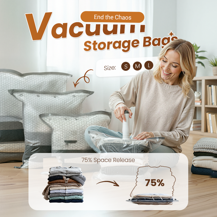 🥳2026 HOT SALE🥳💞50K+ SOLD!👵🧳 50% OFF! Cordless Vacuum Storage Set – 15 bags, 140L/min pump. Shrinks clothes, saves space. Waterproof &amp; reusable. Holiday essential. 🎒⚡