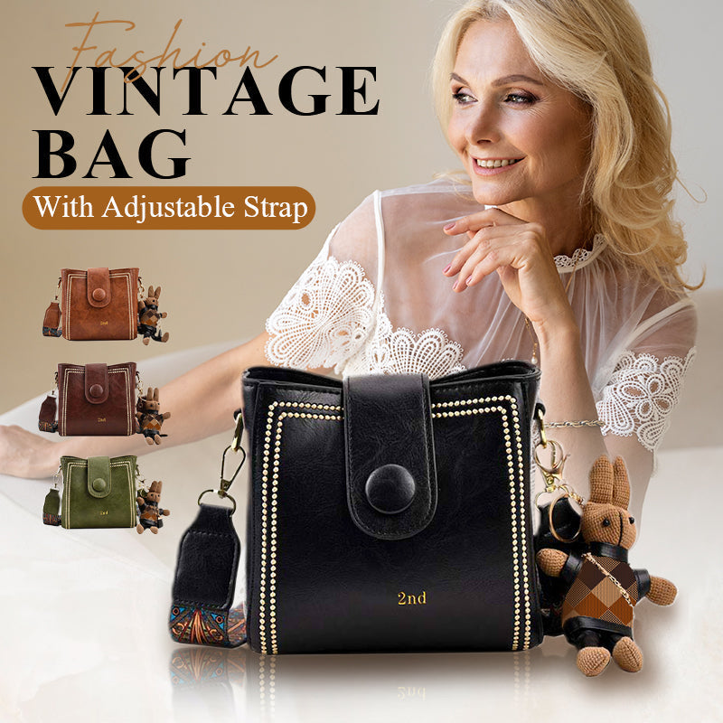 👜Vintage modetas met verstelbare bredere schouderband