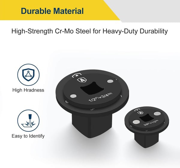 ✨Low Profile Impact Socket Adapter Set – Industrial Drive Ratchet & Wrench Adapter Set for Tight Spaces, 4PC Hardware Kit: 3/4" to 1", 1/2" to 3/4", 1/2" to 3/8", 1/4" to 3/8"