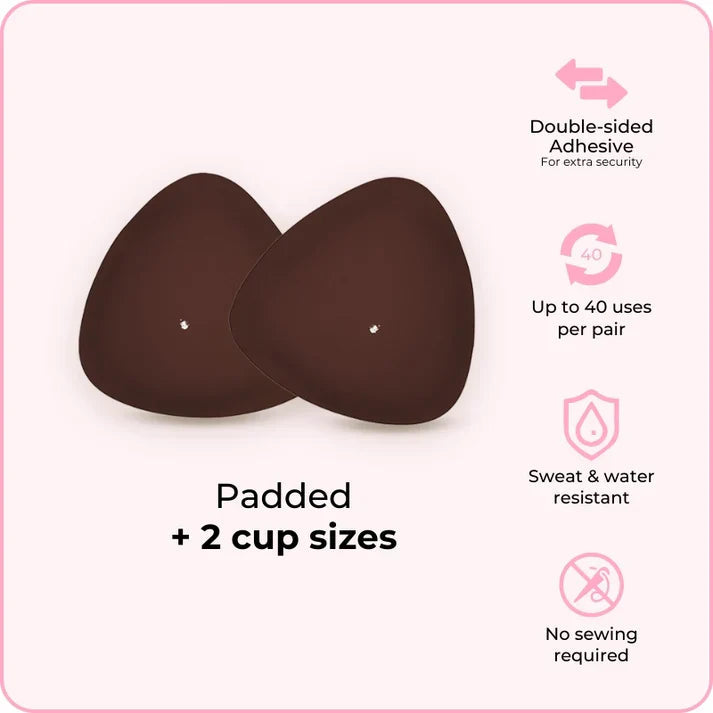 LAST DAY - BUY 1 GET 1 FREE💗 Double-Sided Invisible Push-Up Bra – No straps, no seams. Strong adhesive stays secure all day. Reusable &amp; washable. Perfect for backless &amp; strapless outfits. 👗🦋