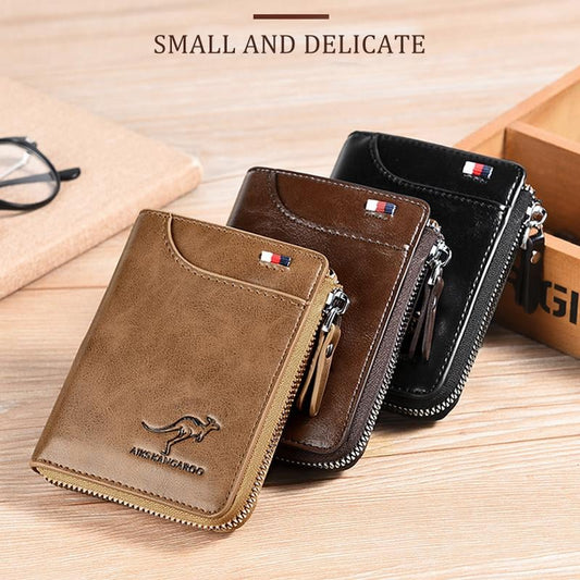 🔥Hot Sale 50% Off🔥🎁Men's Leather Zip Wallet (RFID Protected)✨