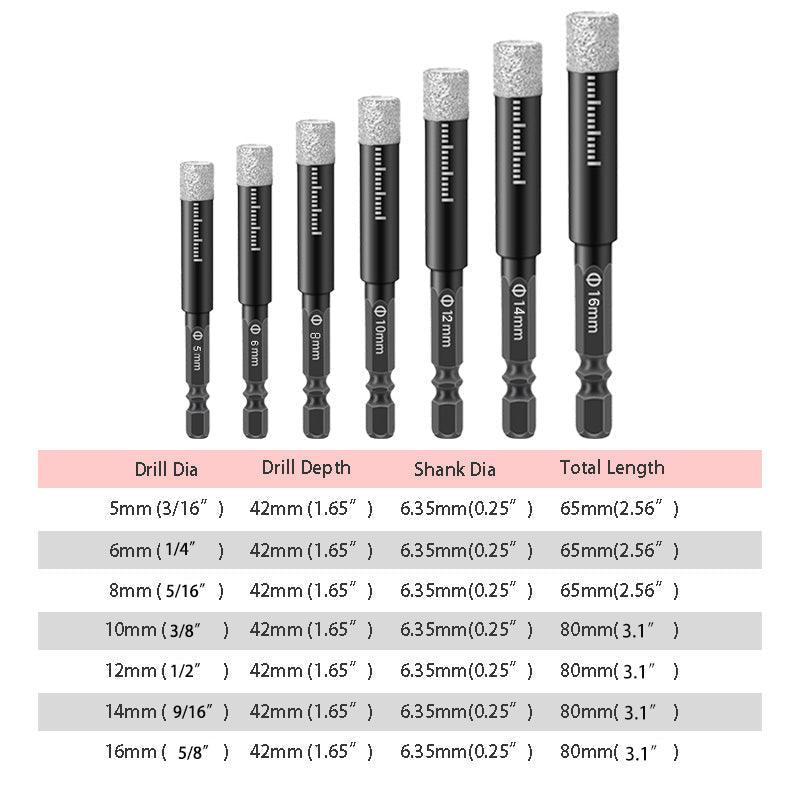 🔥Hot Sale🔥Hex shank drill bits for marble/tile/stone[Full Set]🛠️