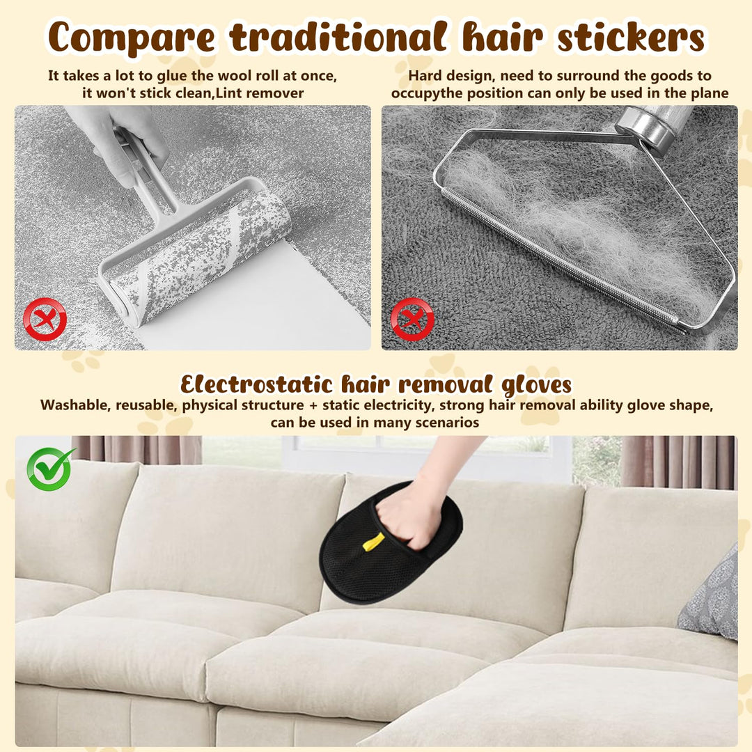 ⏳2025 New-Save 50%✨️Pet hair remover Electrostatic gloves
