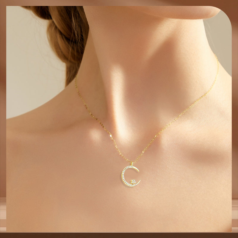 🎁 KJØP 1 FÅ 1 GRATIS! 🌙✨ Lys natt: Månestjernehalskjede – Eleganse som lyser i mørket med himmelsk sjarm 💫🌌