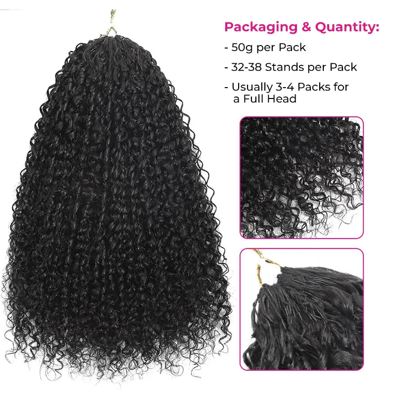ISEE HAIR Human Hair Crochet Extensions Miracle Knots Pre-Separated 50g/Pack – Knotless Boho Braids, 4-5 Packs for Full Head, Multiple Curly &amp; Wave Textures