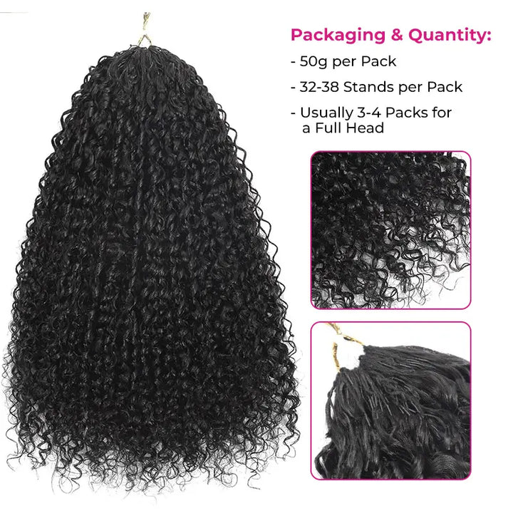 ISEE HAIR Human Hair Crochet Extensions Miracle Knots Pre-Separated 50g/Pack – Knotless Boho Braids, 4-5 Packs for Full Head, Multiple Curly &amp; Wave Textures