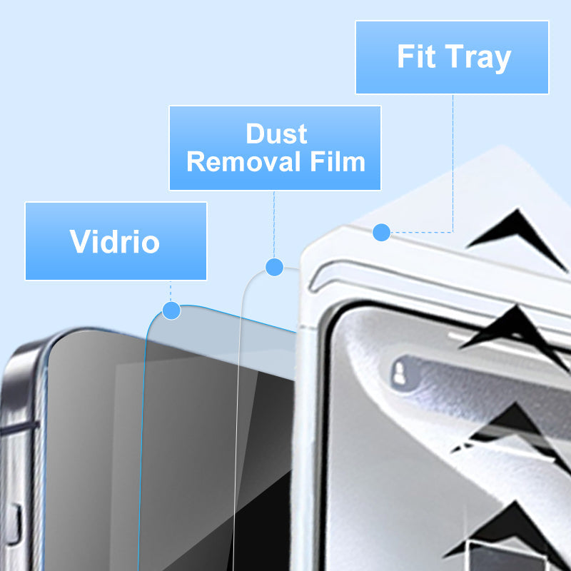 4K HD/Anti-Peeping Tempered Glass Screen Protector with Auto Dust-elimination Installation for iPhone