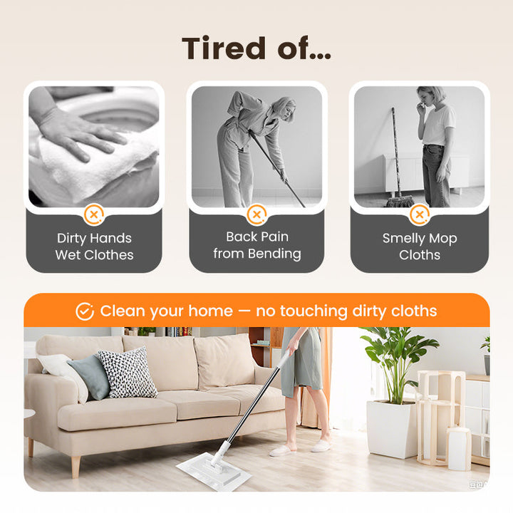 Disposable dust mop with 4 reusable covers 🧹✨