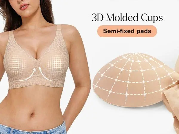 💗LAST DAY - BUY 1 GET 1 FREE💗 Jelly Wireless Womens Comfortable Wireless Bras Push Up Bralettes Seamless Tshirts Bras Deep V Everyday Bras