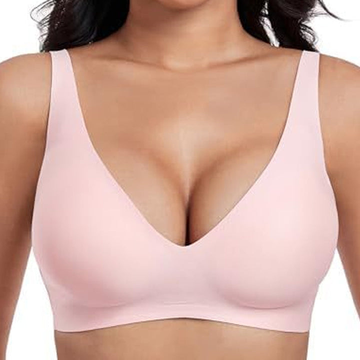 🏆 Last Day Special Price £19.99 ! 💐Jelly Wireless Womens Comfortable Wireless Bras Push Up Bralettes Seamless Tshirts Bras Deep V Everyday Bras
