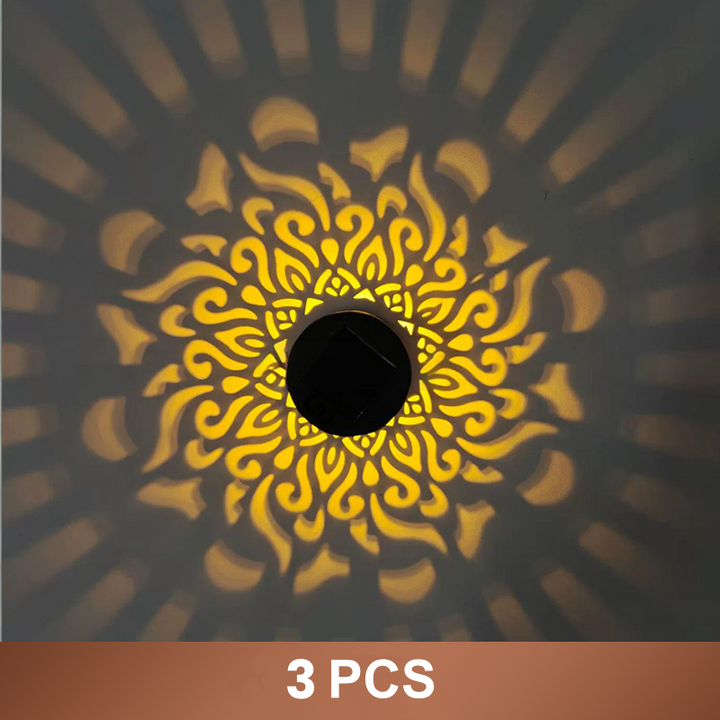 🌀 Solar Mandala Light – Stunning Pattern Projection, 2-in-1 Floor &amp; Wall Design &amp; IP65 Waterproof Auto On/Off 🌿