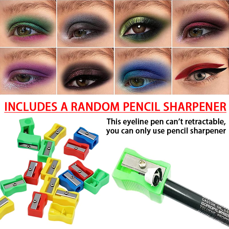 💧14-Pack Waterproof Colored Gel Eyeliner Pencil – Metallic &amp; Shimmer Finishes, Smudge-Proof（Pencil sharpener color is random）