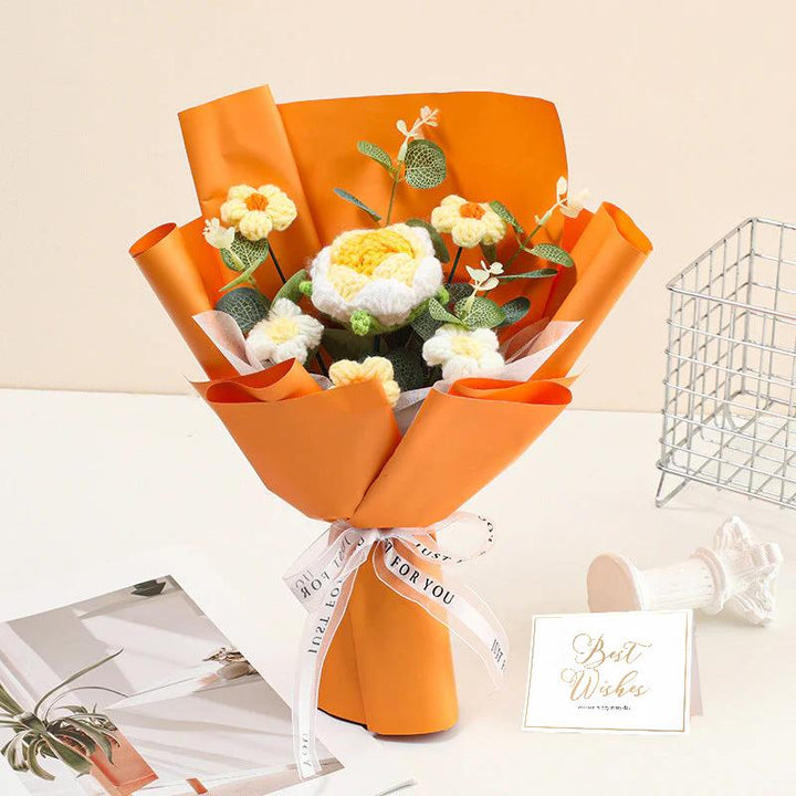 🌷 50 % RABATT NÅ! 💕 Håndlaget delikat heklet blomsterbukett – Morsdagsspesial – Livaktig design, slitesterk &amp;  Perfekt gave til mamma 🎁