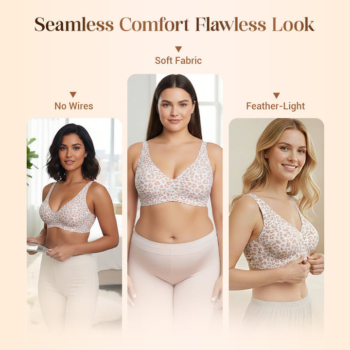 🏆 Last Day Special Price £19.99 ! 💐Jelly Wireless Womens Comfortable Wireless Bras Push Up Bralettes Seamless Tshirts Bras Deep V Everyday Bras