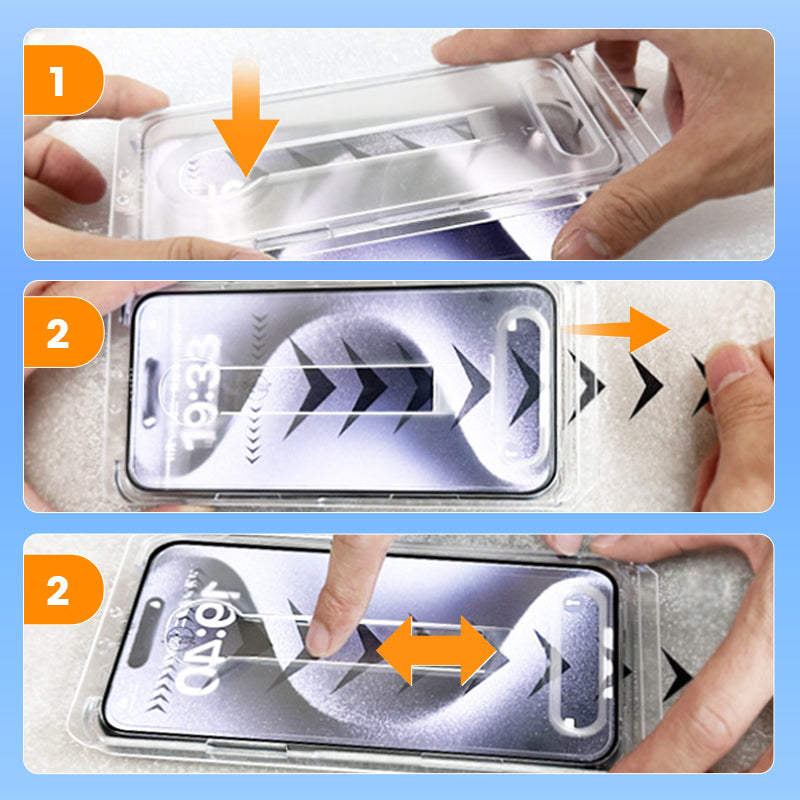 4K HD/Anti-Peeping Tempered Glass Screen Protector with Auto Dust-elimination Installation for iPhone