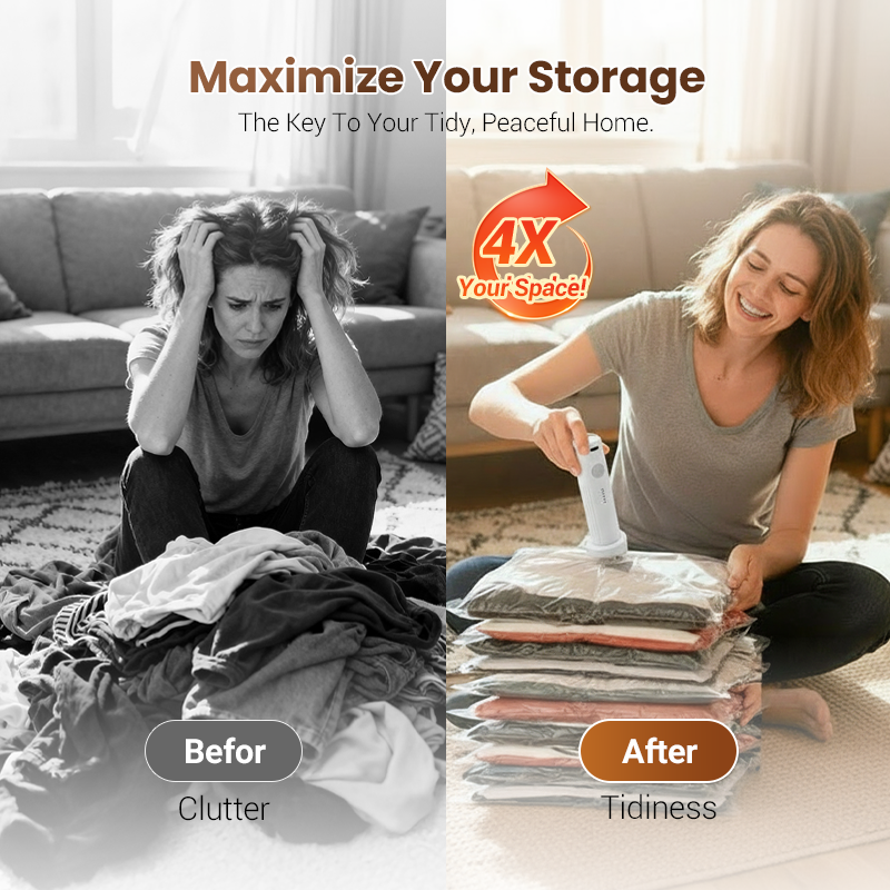 🥳2026 HOT SALE🥳💞50K+ SOLD!👵🧳 50% OFF! Cordless Vacuum Storage Set – 15 bags, 140L/min pump. Shrinks clothes, saves space. Waterproof &amp; reusable. Holiday essential. 🎒⚡