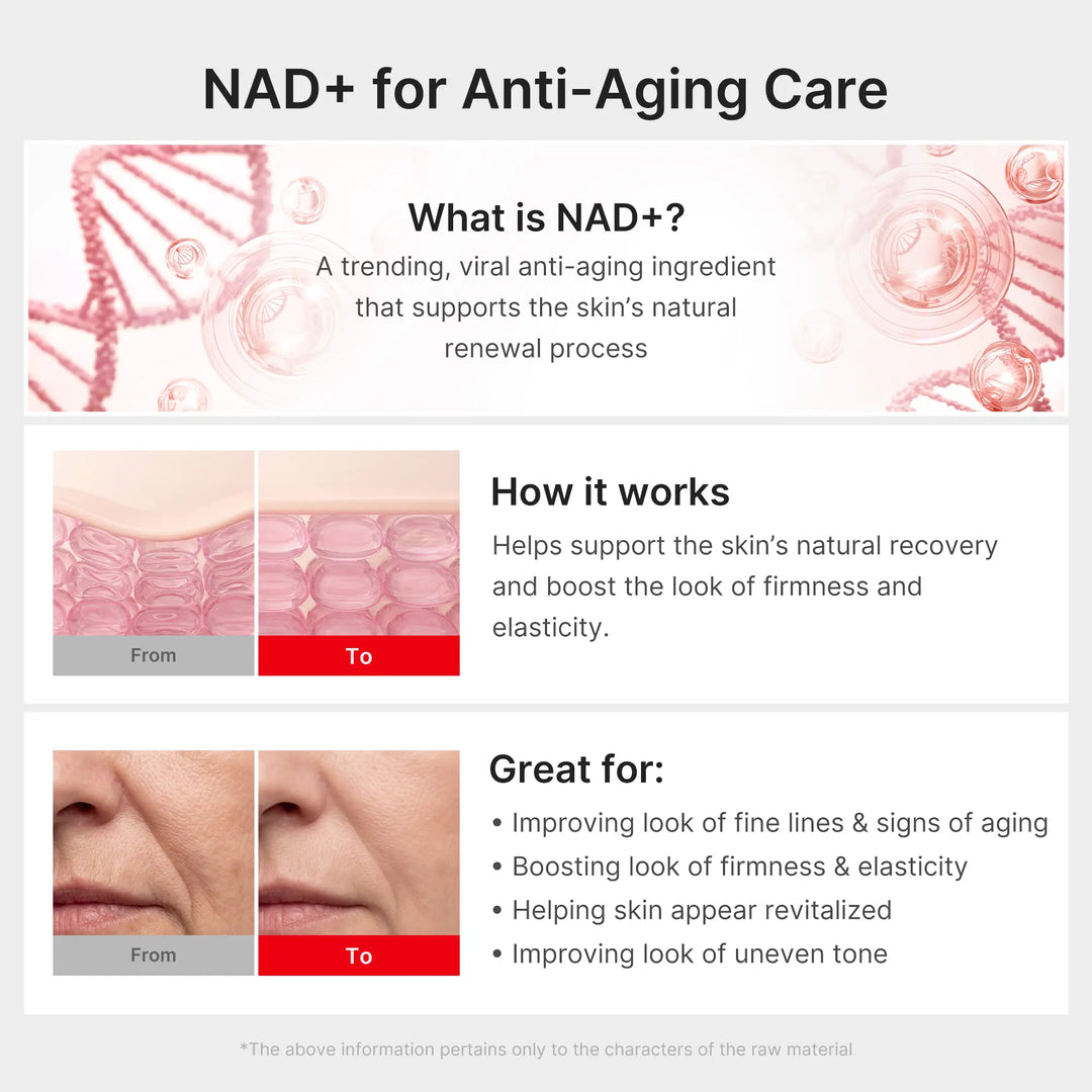 NAD+ EGF Verstevigend Serum | NAD+, EGF, Collageenextract, Anti-aging, Verstevigend, Stralend Serum | Verzorgt fijne lijntjes en verbetert de huidelasticiteit &amp;  Versteviging voor een jeugdige huid (30 ml/1,01 fl. oz.) | Koreaanse huidverzorging, K-Beauty