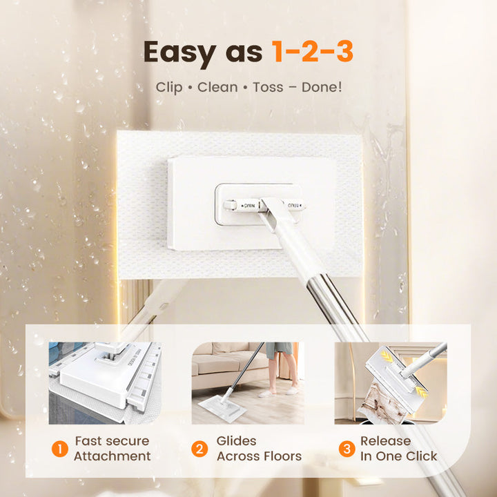 Disposable dust mop with 4 reusable covers 🧹✨