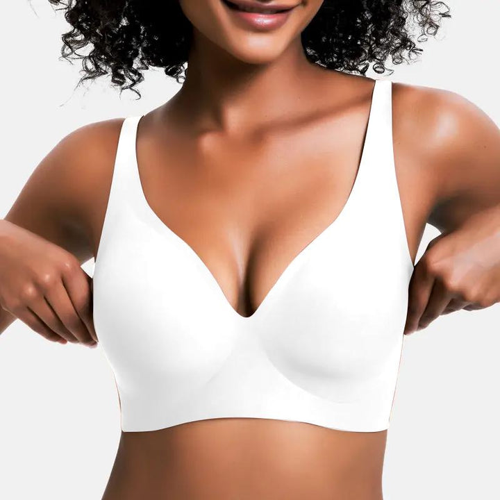 💞50K+ SOLD!💝 Jelly Wireless Womens Comfortable Wireless Bras Push Up Bralettes Seamless Tshirts Bras Deep V Everyday Bras