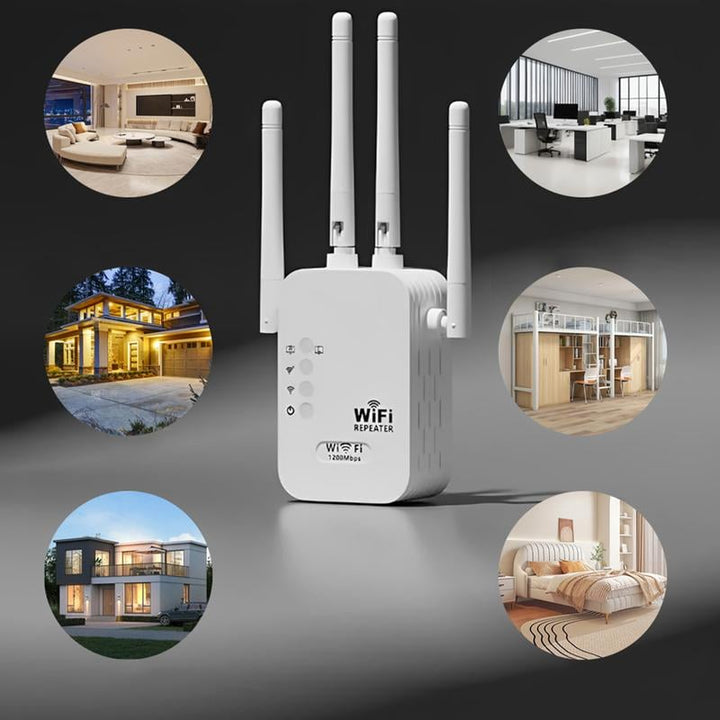 🎁Last Day Promotion 50% 🔥WiFi Extender 2025,1200Mbps Dual Band (5GHz/2.4GHz) Signal Booster, Covers 10,000 sq. ft &amp; 50 Devices, Repeater with Ethernet Port