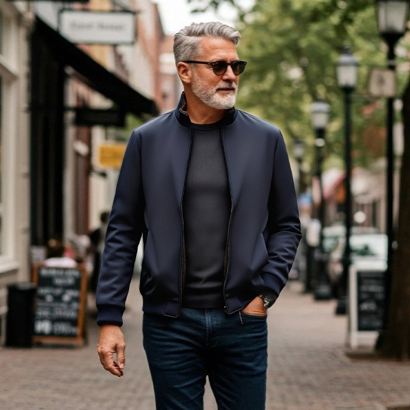Men's Solid Color Zip Up Warm Jacket -💪Anti-wrinkle, windproof, rainproof and snowproof!