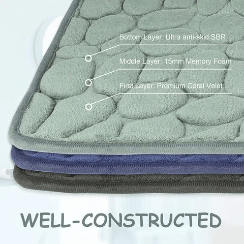 🎁Hot Sale 50% OFF⏳Cobblestone Embossed Bathroom Bath Mat