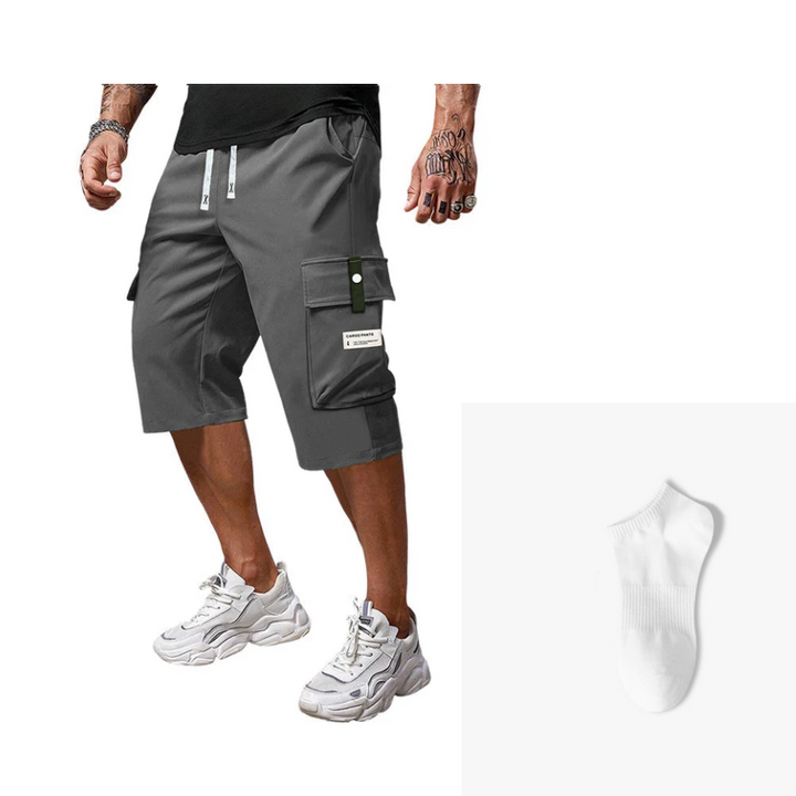 ⏳VIIMEISEN PÄIVÄN ALE 50% POIS PÄÄLTÄ!!📢Miesten rennot kiristysnyörillä varustetut capri-cargohousut