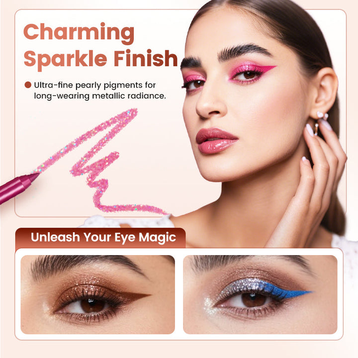 💧14-Pack Waterproof Colored Gel Eyeliner Pencil – Metallic &amp; Shimmer Finishes, Smudge-Proof（Pencil sharpener color is random）