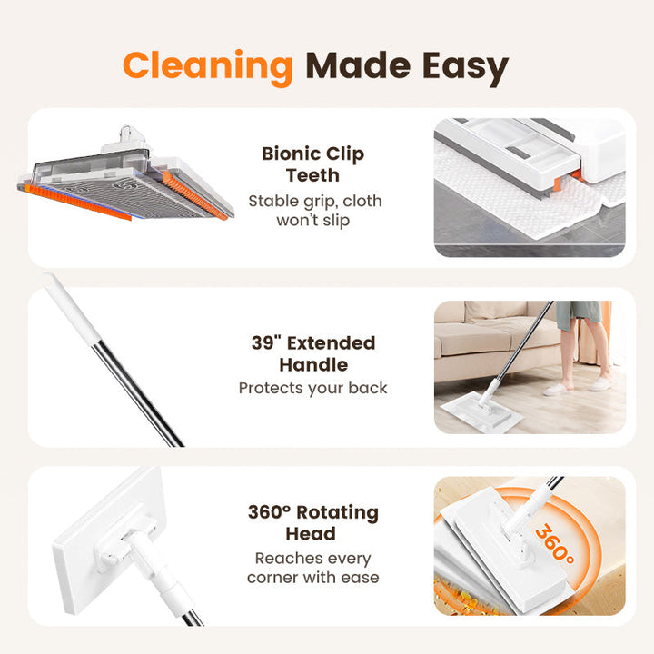 Disposable dust mop with 4 reusable covers 🧹✨