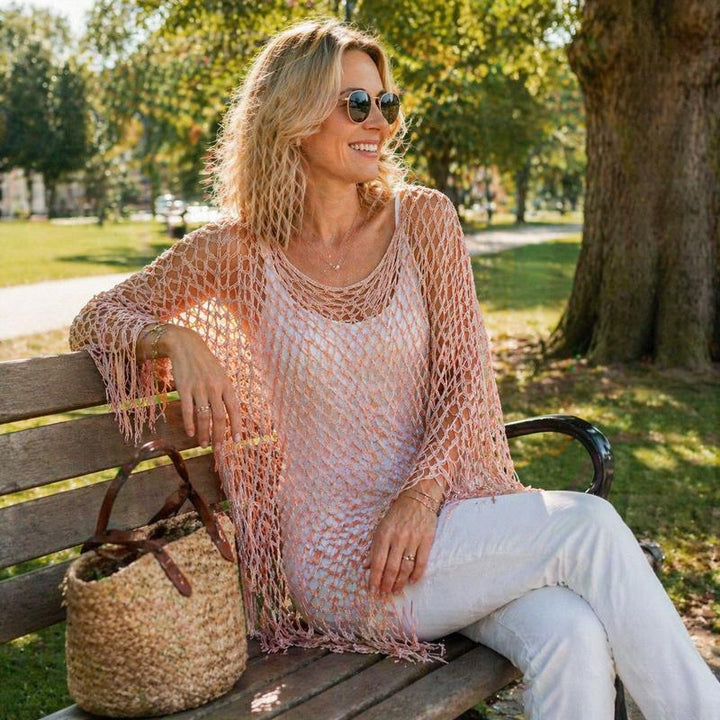 Summer Metallic Crochet Cover-Up – Lightweight, Flowy &amp; Effortlessly Stylish summer outfit