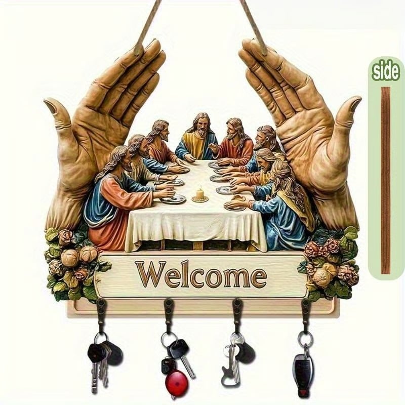 ✝️ Jesus &amp;  Lärjungar Väggkonst Nyckelhållare