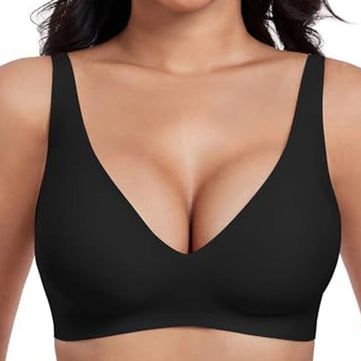 🏆 Last Day Special Price £19.99 ! 💐Jelly Wireless Womens Comfortable Wireless Bras Push Up Bralettes Seamless Tshirts Bras Deep V Everyday Bras