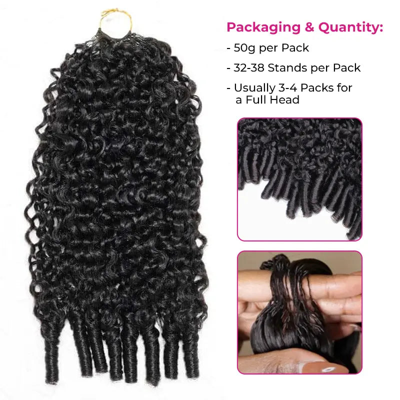 ISEE HAIR Human Hair Crochet Extensions Miracle Knots Pre-Separated 50g/Pack – Knotless Boho Braids, 4-5 Packs for Full Head, Multiple Curly &amp; Wave Textures