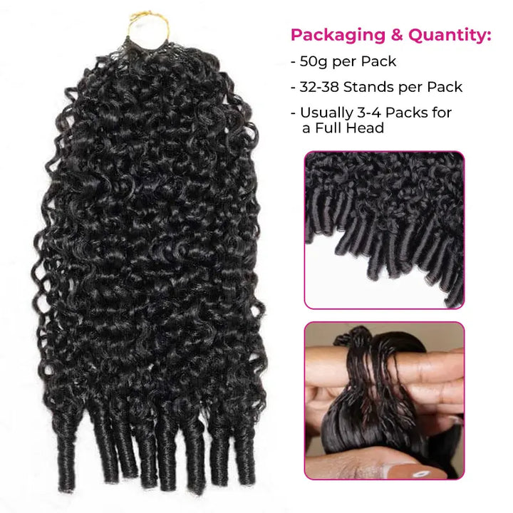 ISEE HAIR Human Hair Crochet Extensions Miracle Knots Pre-Separated 50g/Pack – Knotless Boho Braids, 4-5 Packs for Full Head, Multiple Curly &amp; Wave Textures