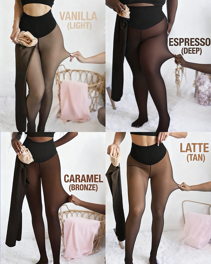 🔥Lynsalg 50 % RABATT!!⚡20 000+ SOLGT! 🏆❄️Flawless Legs Falske Gjennomsiktige Varme Plysjforede Elastiske Strømpebukser
