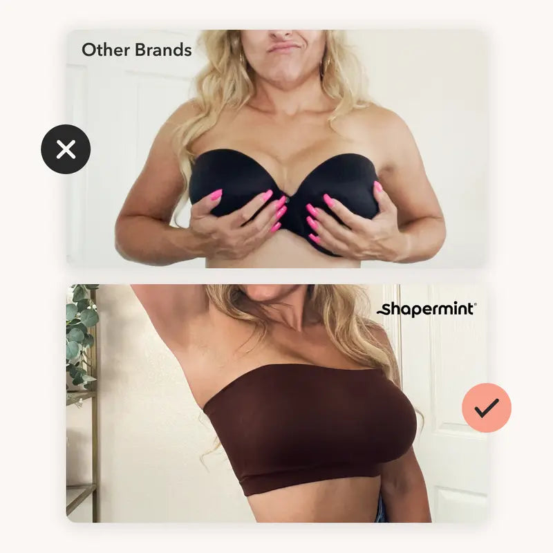 Shapermint Truekind Convertible Strapless Bandeau Bra with Wireless Comfort, Anti-Slip Grip &amp; Removable Straps