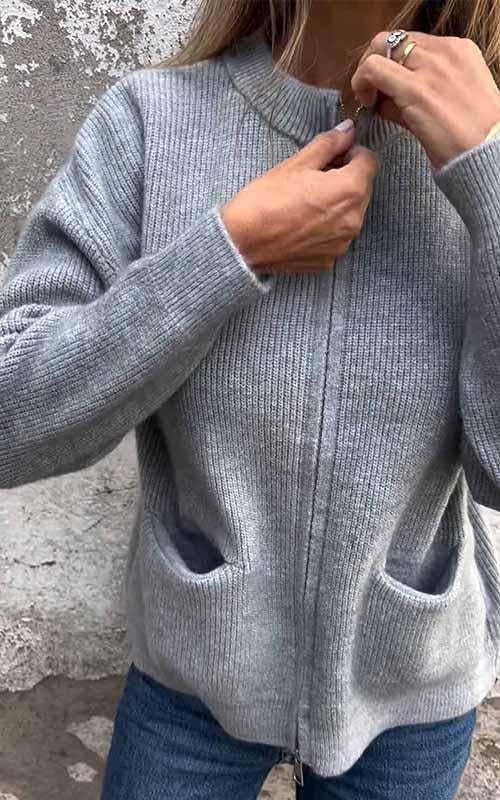 🎁2026 New Arrivals 57% OFF💥Round Neck Zipper Knitted Jacket🧥