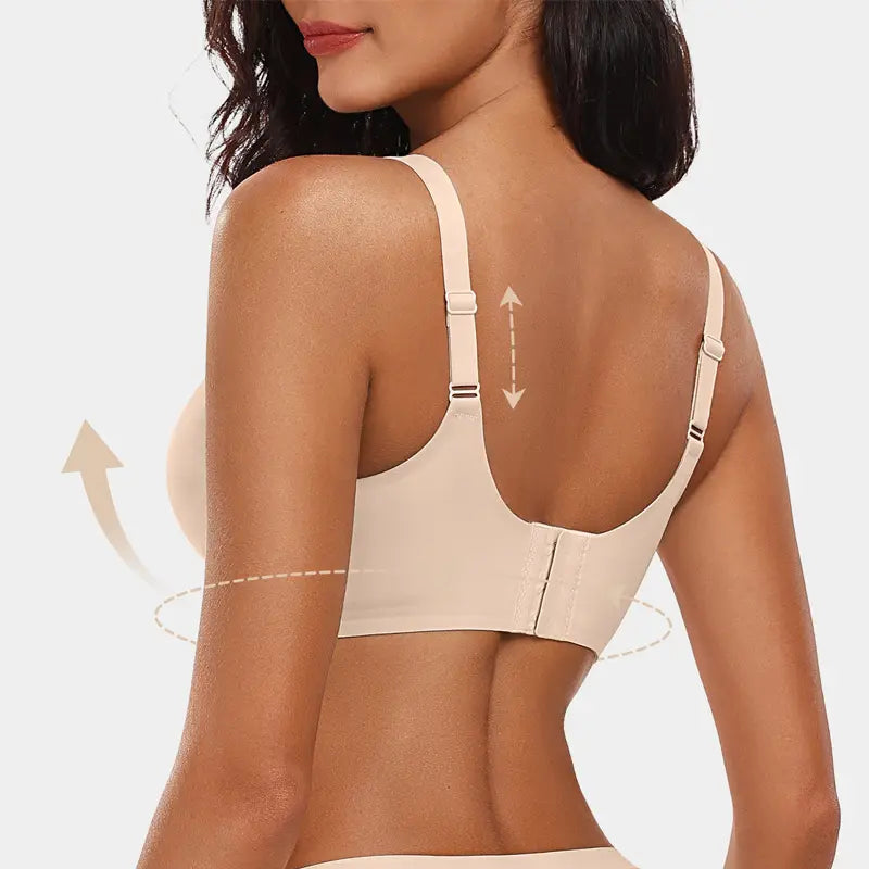 Sujetador push-up sin aros, escote en V profundo y sin costuras