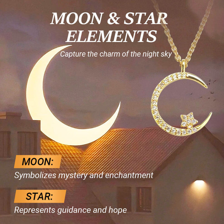 🎁 KJØP 1 FÅ 1 GRATIS! 🌙✨ Lys natt: Månestjernehalskjede – Eleganse som lyser i mørket med himmelsk sjarm 💫🌌