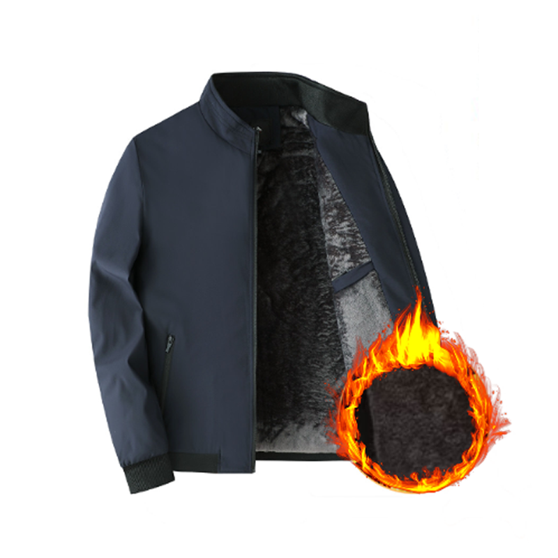 Men's Solid Color Zip Up Warm Jacket -💪Anti-wrinkle, windproof, rainproof and snowproof!
