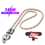 ⏰Last Day Special Price⚡C to C 240W Charging Cable with Wearable Bracelet Design