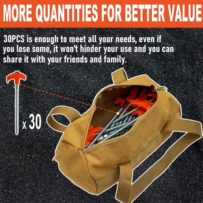 ✈️8" Screw-in Tent Stakes Ground Anchors