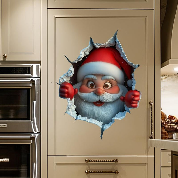 🎄❄️Early Christmas Sale 50% OFF!!🎅Christmas Creative Wall Sticker, Santa Claus Cartoon Design, Holiday Home Decor