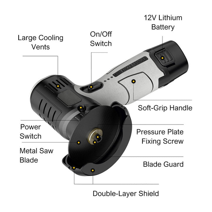 ⏳Time-limited Special🧰12V Mini Angle Grinder with Cutting Disc