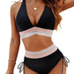 🎉Summer Fashion Essentials👙High Waisted Tummy Control Color Block Bikini Sets