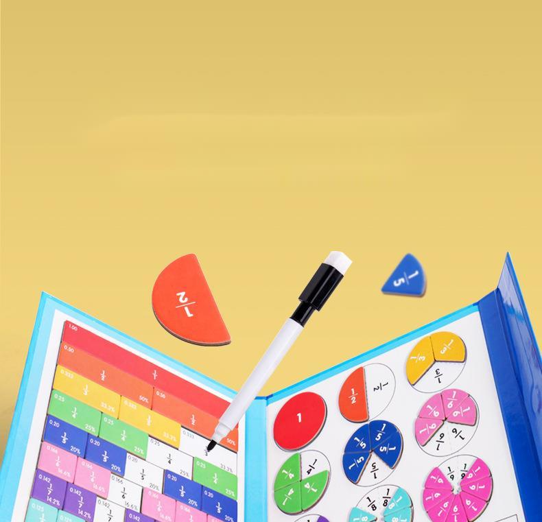 🔥Offerta imperdibile - Sconto del 50%🏅Libro magnetico Montessori con puzzle delle frazioni