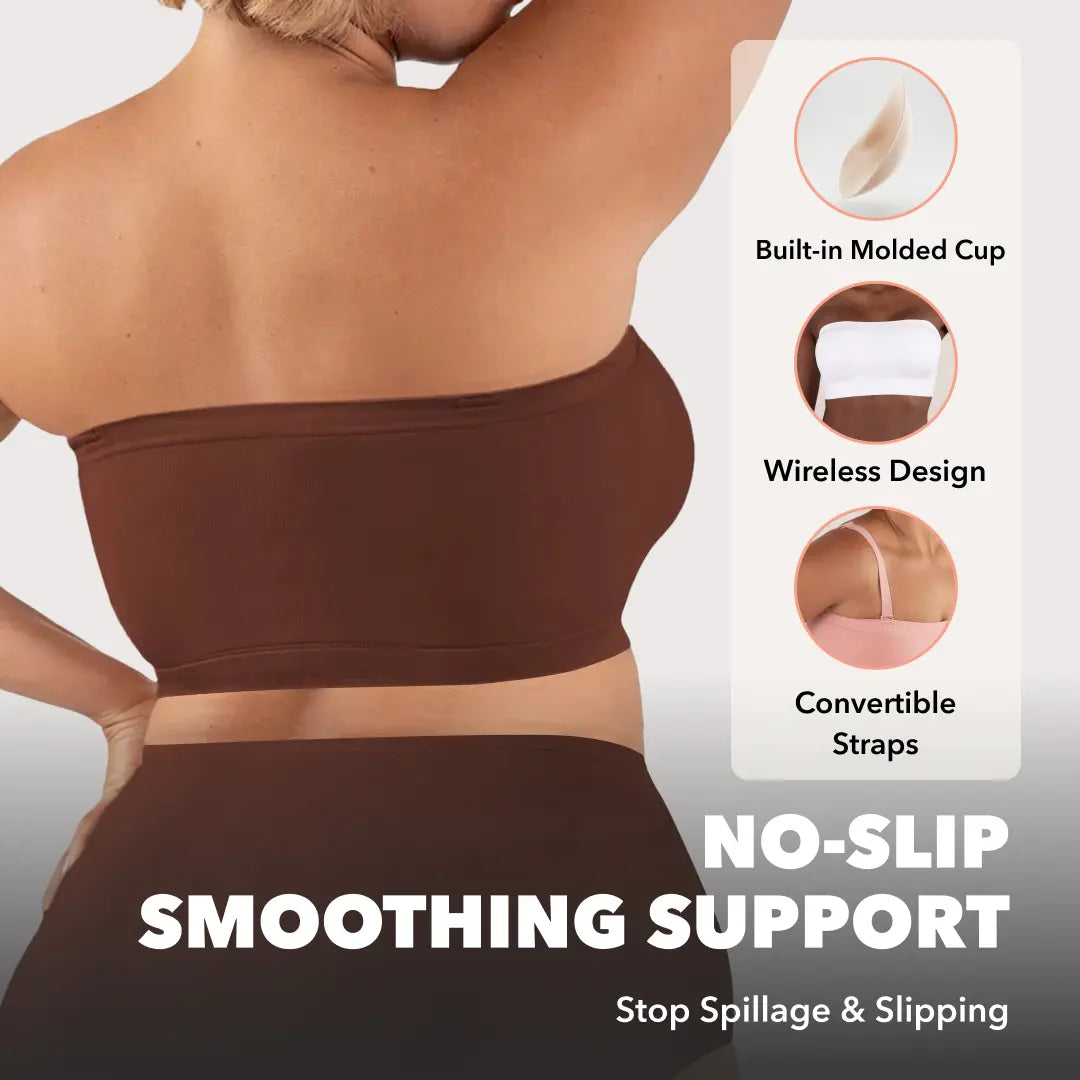 Shapermint Truekind Convertible Strapless Bandeau Bra with Wireless Comfort, Anti-Slip Grip &amp; Removable Straps
