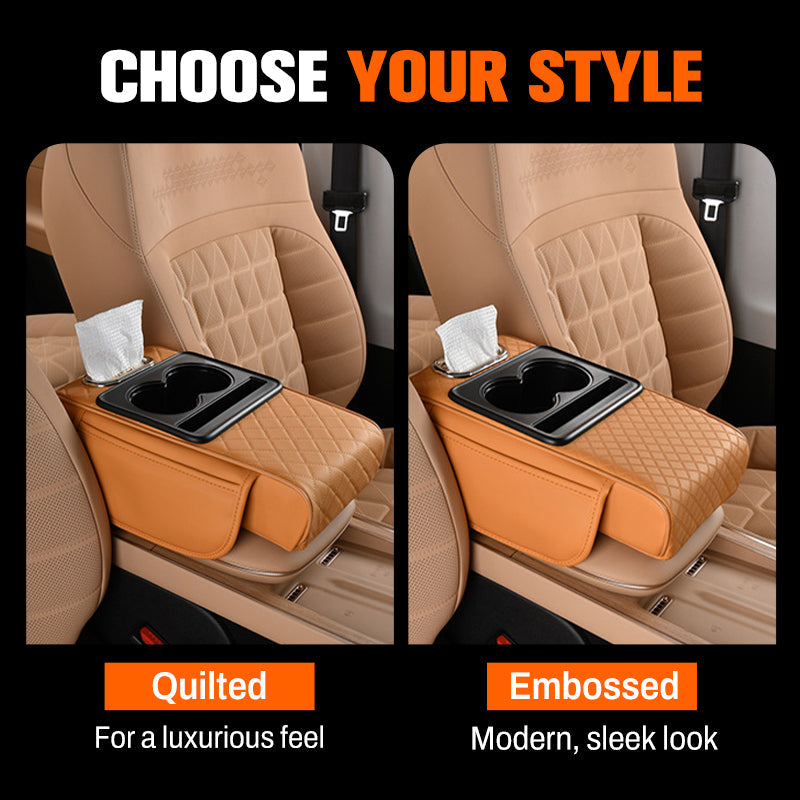 Coussin rehausseur d'accoudoir de voiture multifonctionnel pressurisé intégré 