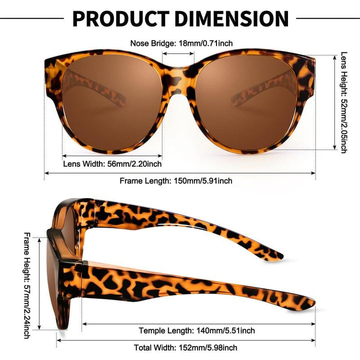😎Lunettes de soleil à protection UV400 compatibles avec le port de lunettes de vue (Ajoutez 2 ou 4 pièces au panier)